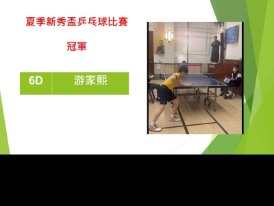 夏季新秀盃乒乓球比賽  